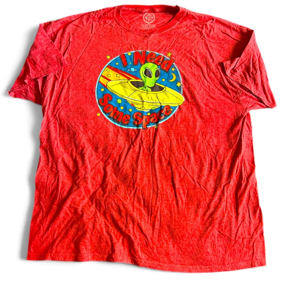Red Graphic T-Shirt with Alien Design